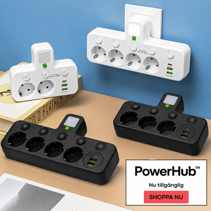 PowerHub™ – Grenuttag med USB-C & Nattlampa