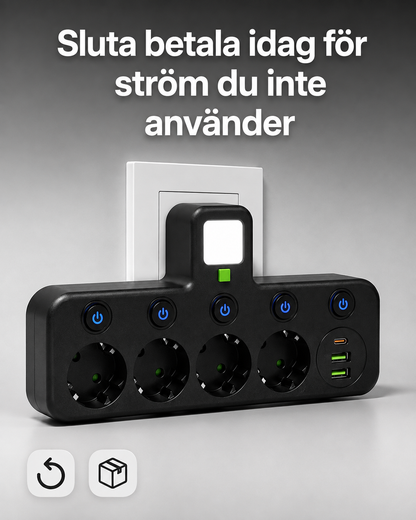 PowerHub™ – Grenuttag med USB-C & Nattlampa