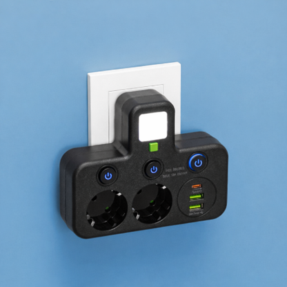 PowerHub™ – Grenuttag med USB-C & Nattlampa