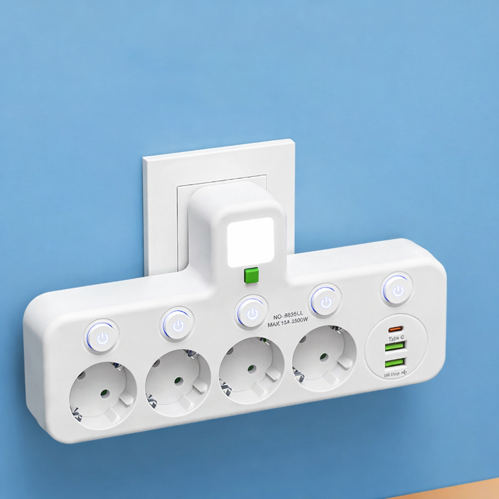 PowerHub™ – Grenuttag med USB-C & Nattlampa