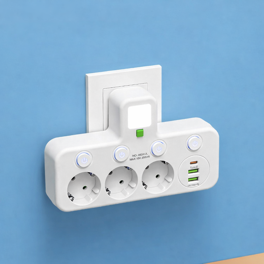 PowerHub™ – Grenuttag med USB-C & Nattlampa