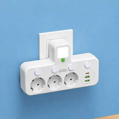 PowerHub™ – Grenuttag med USB-C & Nattlampa