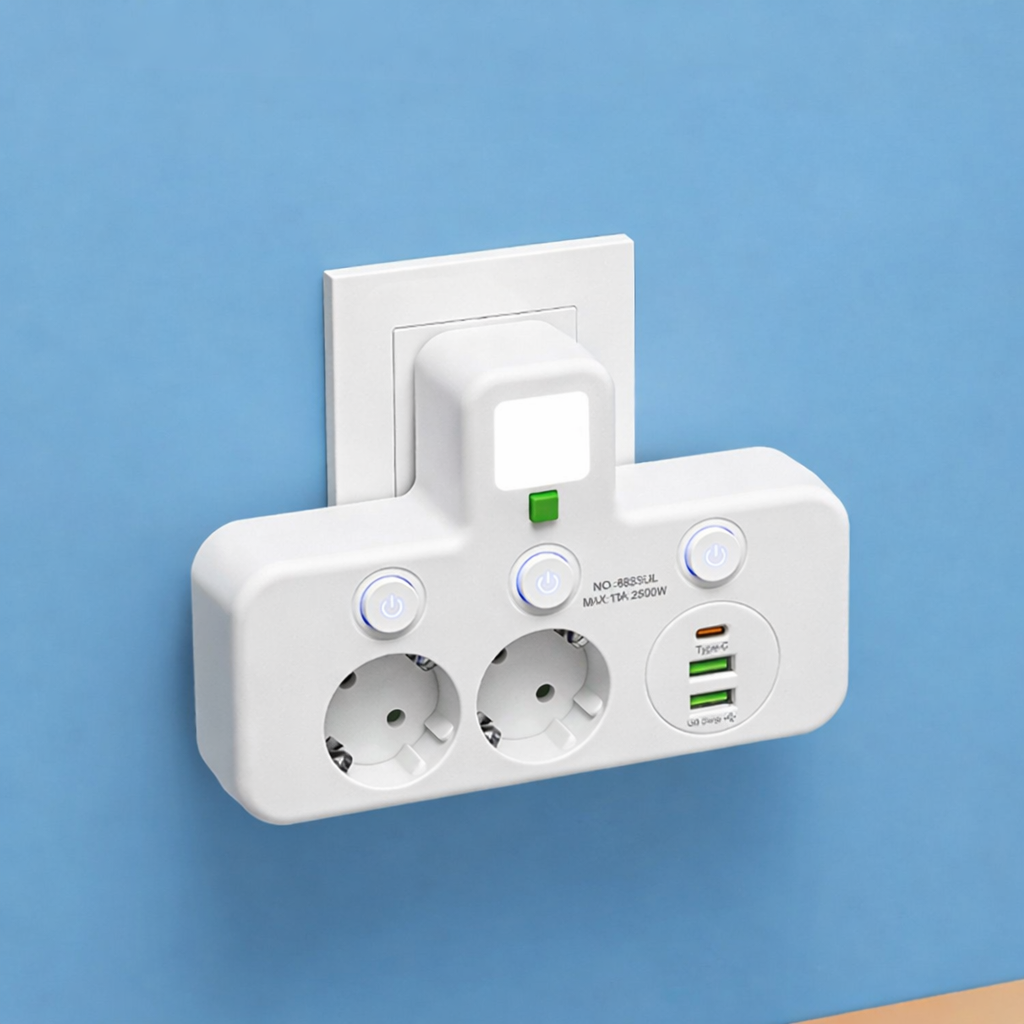 PowerHub™ – Grenuttag med USB-C & Nattlampa