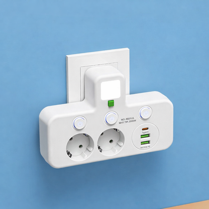 PowerHub™ – Grenuttag med USB-C & Nattlampa