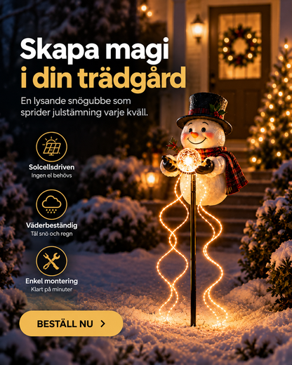 Snögubben™ – Solcellsdriven Trädgårdslampa