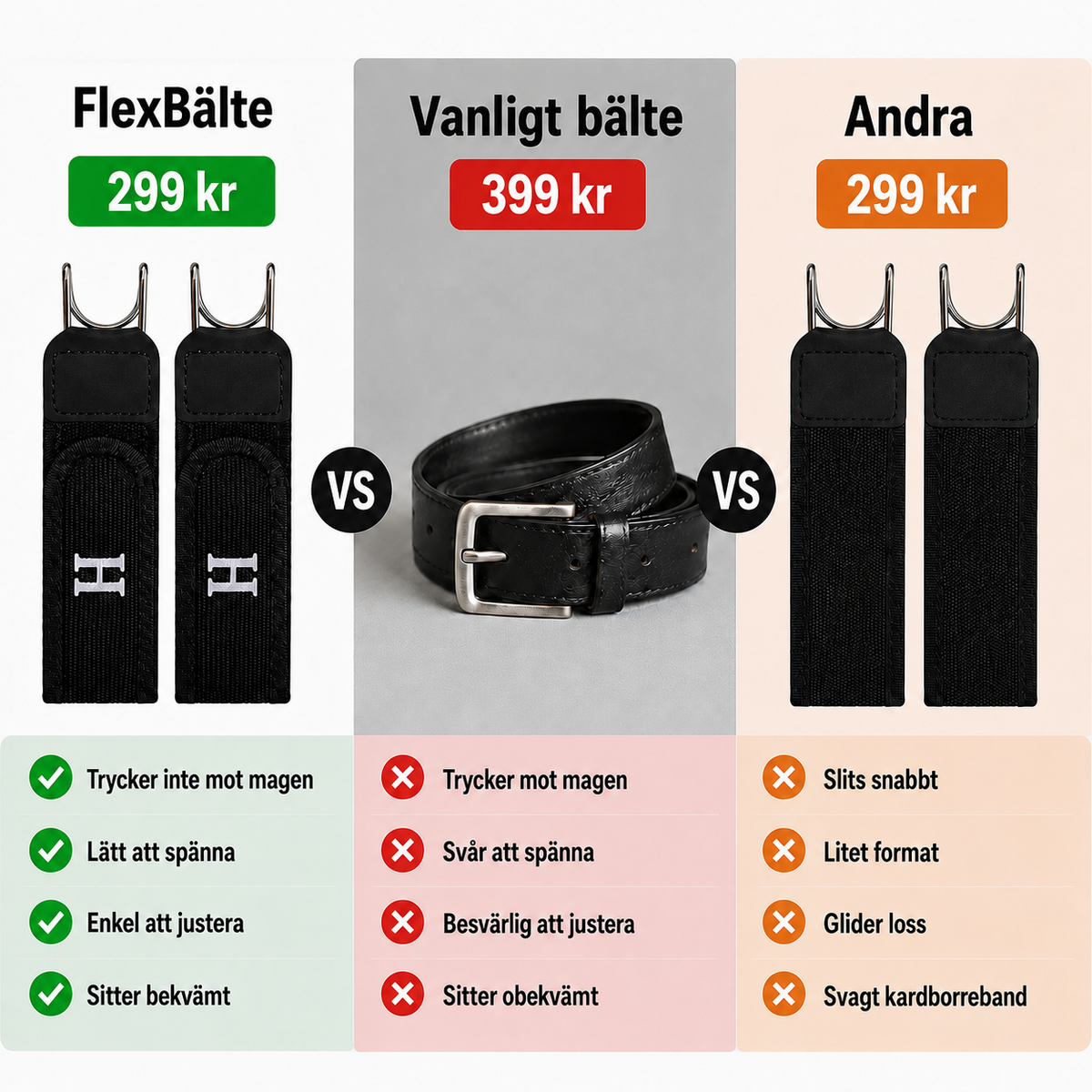 FlexBälte™ - Bälte utan spänne